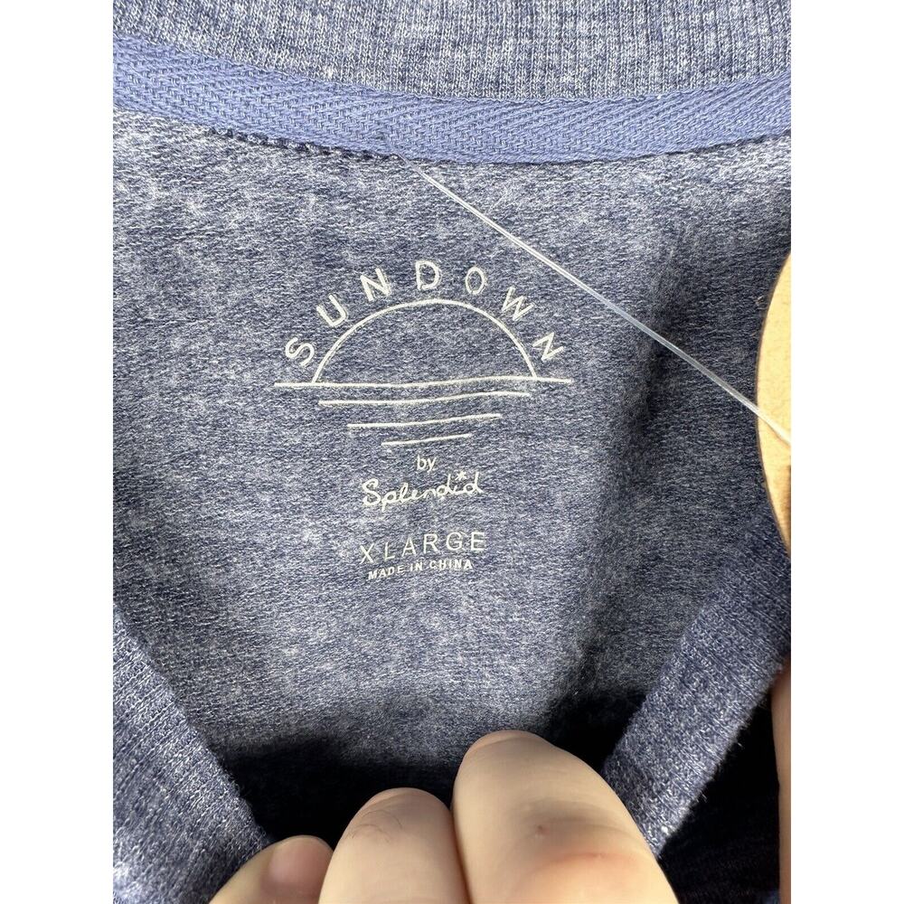 Sundown by Splendid Womens Sweater with Hair Tie Ombre Blue Cropped XL NWT - Picture 10 of 12